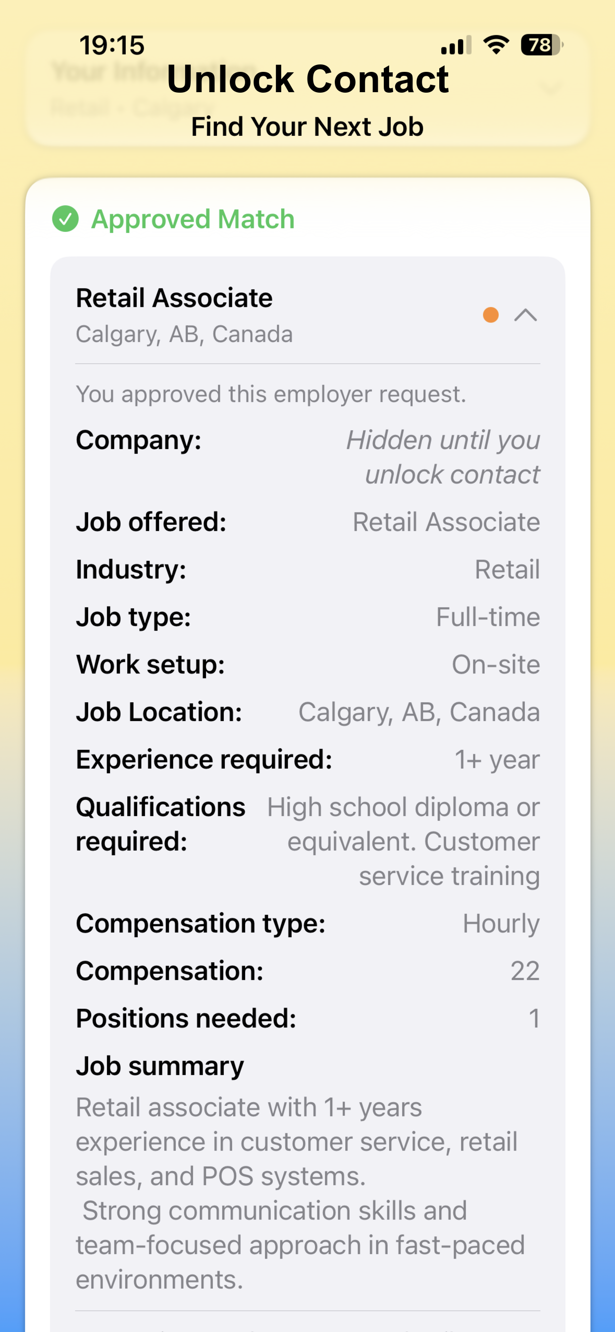Unlock contact details